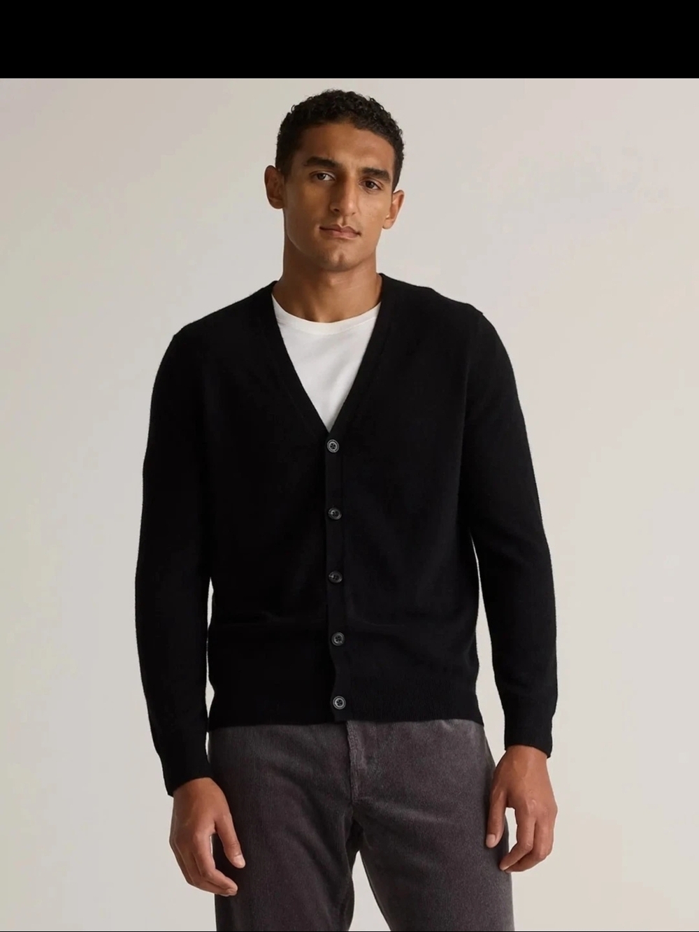 Quince Mongolian Cashmere Cardigan Sweater, Men's, Black, XXL, NWT